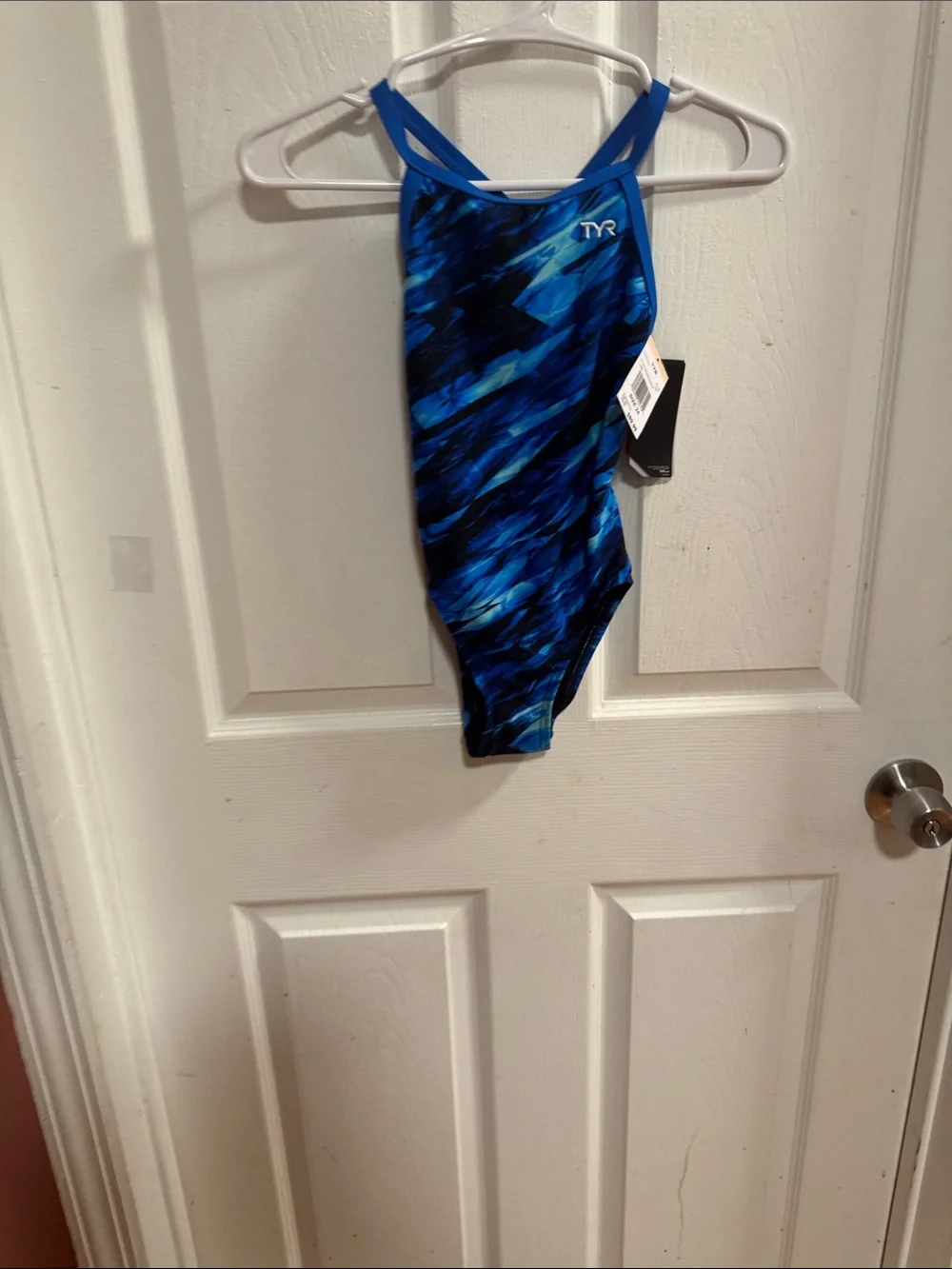 TYR Blue Multi-Tone Racerback Kids One-Piece Swimsuit